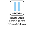 ESPECIFICACIONES - Distancia hojas Standard 8>16 - 10>14 mm SV